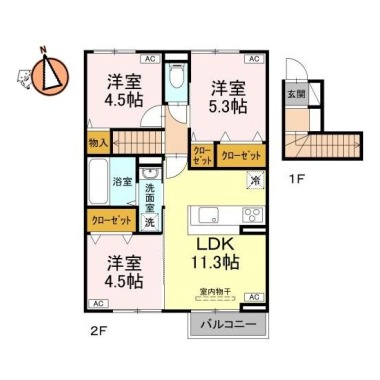 ブリエ ドゥ C棟 203の間取り図