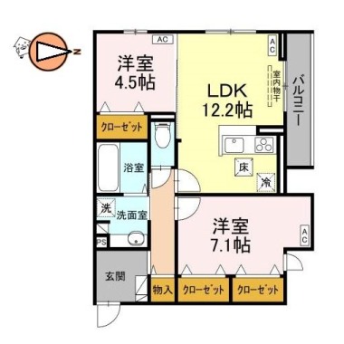 ドゥ・アムール 105の間取り図