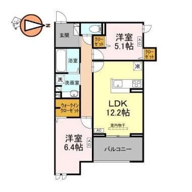 ドゥ・アムール 201の間取り図