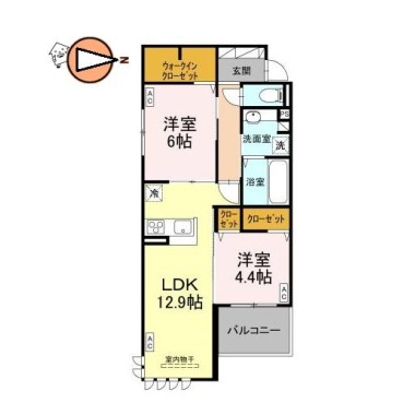 ドゥ・アムール 202の間取り図