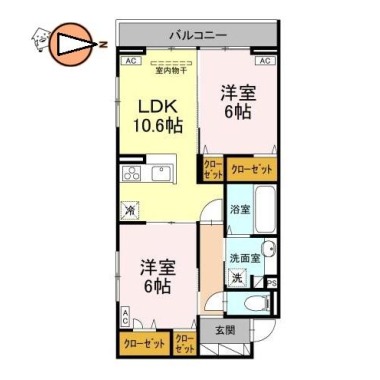 ドゥ・アムール 303の間取り図