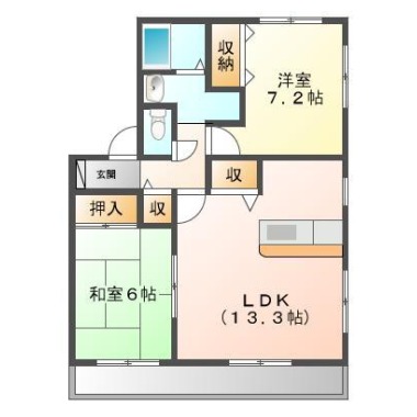 フォブールブリエB棟 103の間取り図