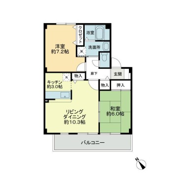 フォブールブリエB棟 302の間取り図