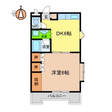 シャルマンハイツ内浜 101の間取り図