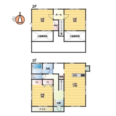 上八万町 一戸建て 3LDK Aの間取り図