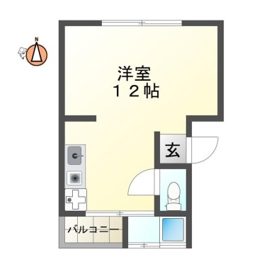 南佐古六番町 マンション 1R 202の間取り図