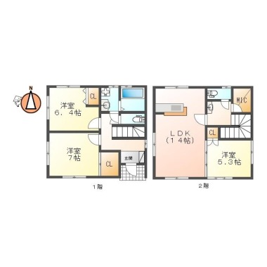 住吉 一戸建て 3LDK 1の間取り図