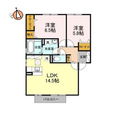ヴァン・カルチェ A棟 A101の間取り図