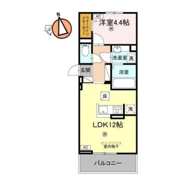 サンセール問屋町II 105の間取り図