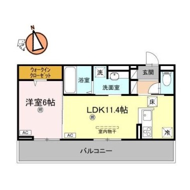 サンセール問屋町II 106の間取り図