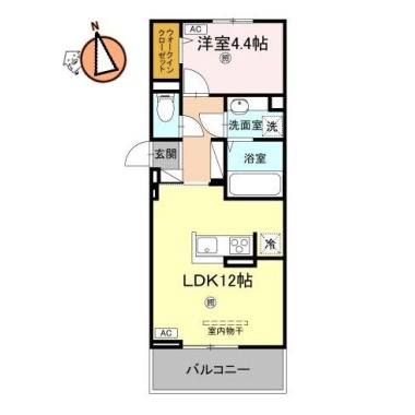 サンセール問屋町II 205の間取り図