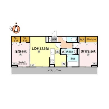 住吉 アパート 2LDK 102の間取り図