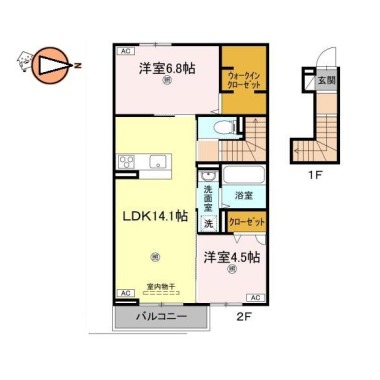 オリエンタルコート南田宮 202の間取り図
