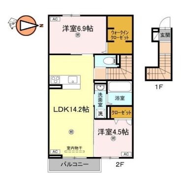 オリエンタルコート南田宮 207の間取り図