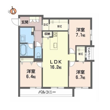 ShaMaison グランフィリア 302の間取り図
