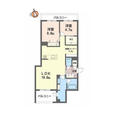 ベレオ安宅ヒュッゲ 301の間取り図