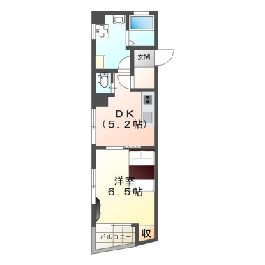中村 マンション 1DK 301の間取り図
