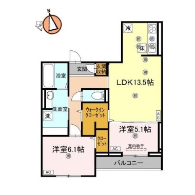 ビルゴ中吉野 102の間取り図