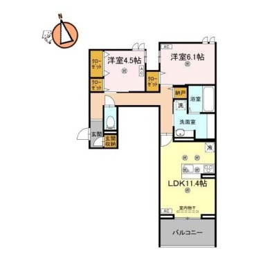 ビルゴ中吉野 201の間取り図