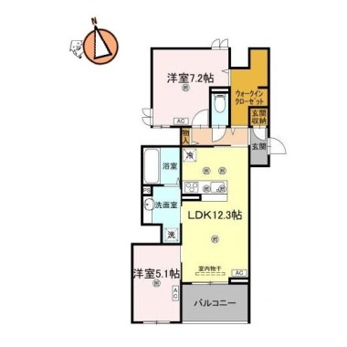 ビルゴ中吉野 203の間取り図