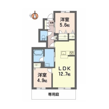 シャーメゾン レ・フレールVI 101の間取り図