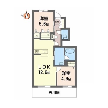 シャーメゾン レ・フレールVI 102の間取り図