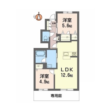 シャーメゾン レ・フレールVI 103の間取り図