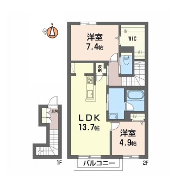 シャーメゾン レ・フレールVI 202の間取り図