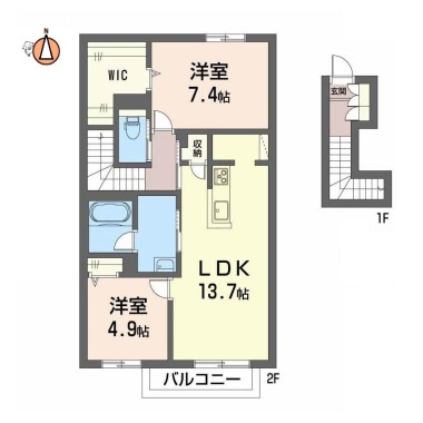 シャーメゾン レ・フレールVI 203の間取り図
