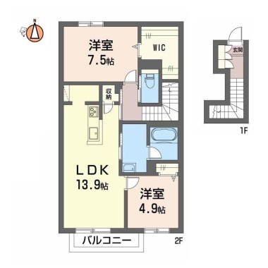 シャーメゾン レ・フレールVI 205の間取り図