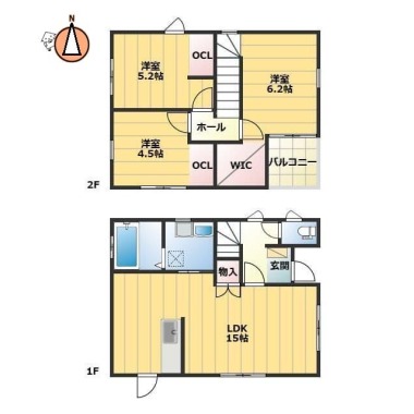 下助任町 一戸建て 3LDK Bの間取り図