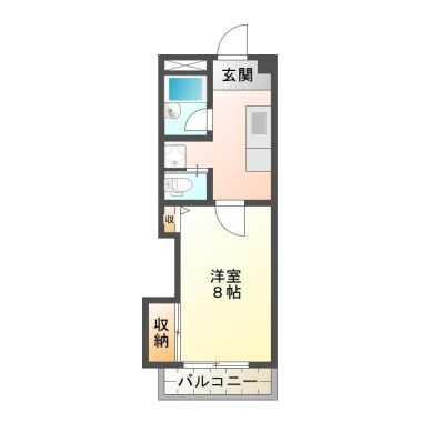 中前川町 マンション 1DK 302の間取り図
