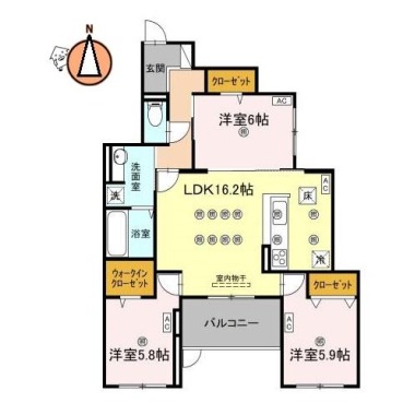 エグレットテラスII 101の間取り図