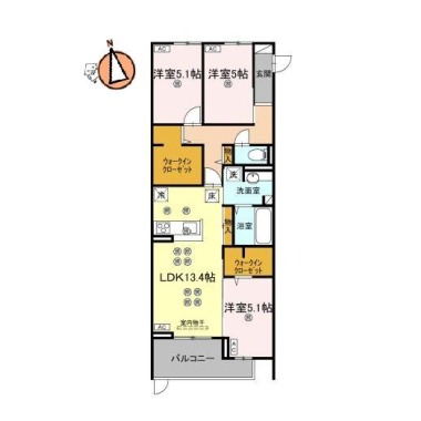 エグレットテラスII 103の間取り図