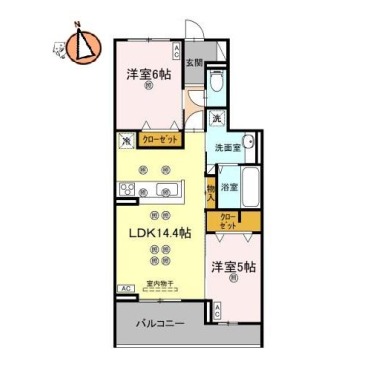 エグレットテラスII 202の間取り図