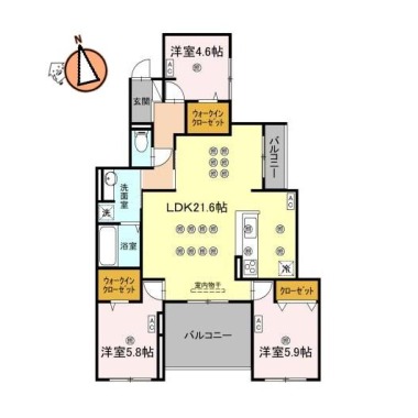 エグレットテラスII 301の間取り図