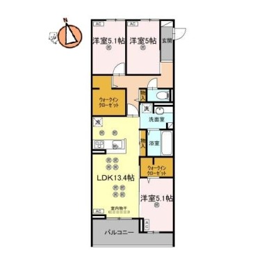 エグレットテラスII 303の間取り図