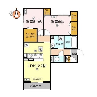 アズールスカイ 106の間取り図