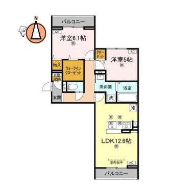 アズールスカイ 203の間取り図