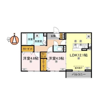 アズールスカイ 205の間取り図