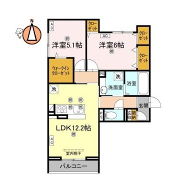 アズールスカイ 206の間取り図
