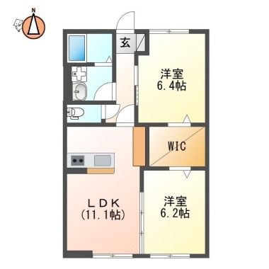 春日 マンション 2LDK 103の間取り図