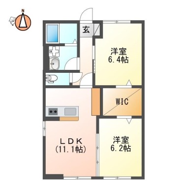春日 マンション 2LDK 201の間取り図