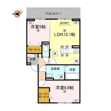 グラシア春日 102の間取り図