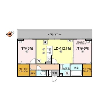 グラシア春日 105の間取り図