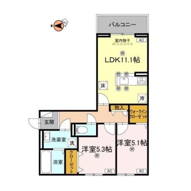 グラシア春日 106の間取り図