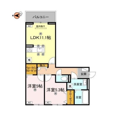グラシア春日 203の間取り図