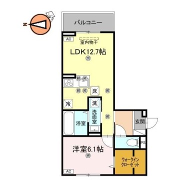 フィオーレガーデン北田宮 C 101の間取り図