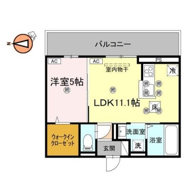 フィオーレガーデン北田宮 C 102の間取り図