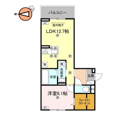 フィオーレガーデン北田宮 C 201の間取り図